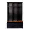Modern Hall Tree With Entryway Bench, 3 Shelves And Drawers, Wide Hall Tree With Storage Bench For Hallway - Black - Image 13