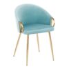 Claire - Contemporary / Glam Chair (Set of 2) - Gold / Light Blue - Image 2