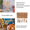 Wooden Compostable Utensils Set 300 Pieces 100 Forks 100 Spoons 100 Knives Sturdy Wood Disposable Cutlery Eco Friendly Biodegradable Utensils For Party Free From Plastic Cutlery Set For Eating - Natural Wood - Image 3