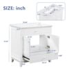 Bathroom Vanity With Sink, Bathroom Cabinet With Two Doors And One Drawer, White - Image 8