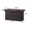 Custer - Rectangular Fire Pit 50, 000 Btu Magnesium Oxide - Brown - Image 8