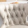 Swivel Barstools Adjusatble Seat Height From 25-33", Modern Upholstered Chrome Base Bar Stools With Backs Comfortable Tufted For Home Pub And Kitchen Island - Beige - Image 9
