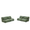 Stylish Modular Chenille Fabric Living Room Sofa With 70 Degree Reclined Backrest And Cylindrical Pillows - Green - Image 10