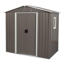 Outdoor Metal Storage Shed With Window - Gray