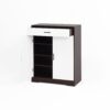Freestanding Wooden Shoe Cabinet, 4 Tier Organizer With Drawer - White / Walnut - Image 15