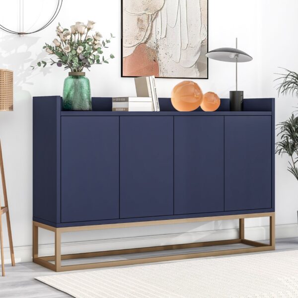 Modern Sideboard Elegant Buffet Cabinet With Large Storage Space For Dining Room, Entryway - Navy