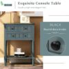 Narrow Console Table, Slim Sofa Table With Three Storage Drawers And Bottom Shelf For Living Room, Easy Assembly - Navy - Image 4