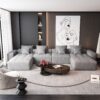 Modern Oversized Modular Sectional Sofa, Sparkling Chenille Fabric Soft Cushion Sofa With 8 Pillows, 8 Pieces Diy Combination Tufted Sofa, No Assembly Required - Gray - Image 14