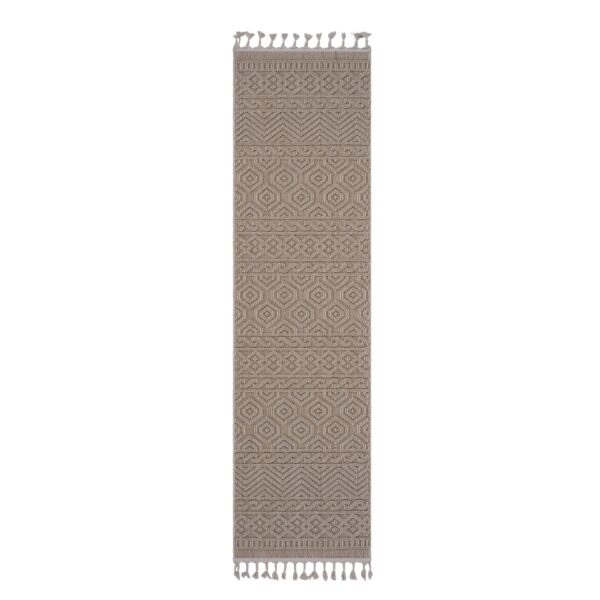 Guros - 2' X 8' Geometric Indoor / Outdoor Area Rug - Mocha