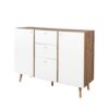 Sideboard Buffet Cabinet With 3 Drawers & 2 Doors, Buffet Cabinet With Adjustable Shelves For For Living Room Dining Room Hallway, Kitchen - White - Image 9