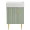 Bathroom Vanity, Combo Cabinet, Bathroom Storage Cabinet, Single Ceramic Sink, Right Side Storage - Green - Image 15