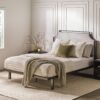 Queen Bed Frame Traditional Upholstered Metal - Gray - Image 4