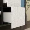 Modern Sideboard Buffet Cabinet With Doors And Unique Panel Styling - Black / Blue - Image 12