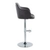 Boyne - Contemporary Adjustable Barstool With Swivel With Rounded T Footrest (Set of 2) - Chrome / Black - Image 3