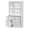Bathroom Storage Cabinet With Tilt Out Hamper, Tall Free Standing Organizer With Drawers & Adjustable Shelves, Linen Tower With Steel Handles - White - Image 13