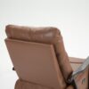Swivel Rocker Recliner Power Glider Chair With Solid Wood Armrests, Extra Wide Reclining Sofa Chair Upholstered Faux Leather Living Room Single Sofa - Orange - Image 7