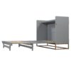 Queen Size Murphy Bed With Iron Legs, Modern Design - Gray - Image 9
