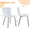 Luxury Minimalist Dining Chairs (Set of 4) With Black Metal Legs - White - Image 8