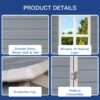 4X6Ft Resin Outdoor Storage Shed Kit-Perfect To Store Patio Furniture - Gray - Image 6