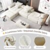Modern Oversized Modular Sectional Sofa, Sparkling Fabric Soft Cushion Sofa With 6 Pillows, 6 Pieces Diy Combination Tufted Sofa, No Assembly Required - Beige - Image 16