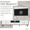 Modern TV Stand & 2 Cabinets & Open Compartments, Entertainment Center For Tvs Up To 80'', Television Console For Living Room - White / Black - Image 7