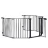 Adjustable Safety Gate 6 Panels Play Yard Metal Doorways Fireplace Fence Christmas Tree Fence Gate For House Stairs Gate Prohibited Area Fence - Black - Image 8