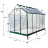 6.3'*10.2'*7' Polycarbonate Greenhouse, Heavy Duty Outdoor Aluminum Walk-In Green House Kit With Rain Gutter, Vent And Door For Backyard Garden - Green - Image 27