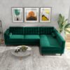 Christian - Sectional Sofa Right Facing - Green - Image 8