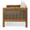 Outdoor 4 Seater Acacia Wood Chat Set With Wicker Accents And Cushions - Teak / Mixed Brown / Beige - Image 16