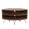 Fan Shape Reclaimed Wood Corner Media Table For Living Room Wise Use Your Space - Natural - Image 3