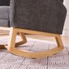 Accent Rocking Chair With Footrest High Back Rubber Wood Rocking Legs Bedroom Living Space - Gray - Image 14