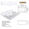 Carrara Marble Design Elegant Bathroom Vanity Top With Undermount Sink - White - Image 8