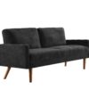 Sofa, European Style With Sleek Design, Modern & Vintage Flair, Upholstered 3 Seater Couch - Black - Image 3