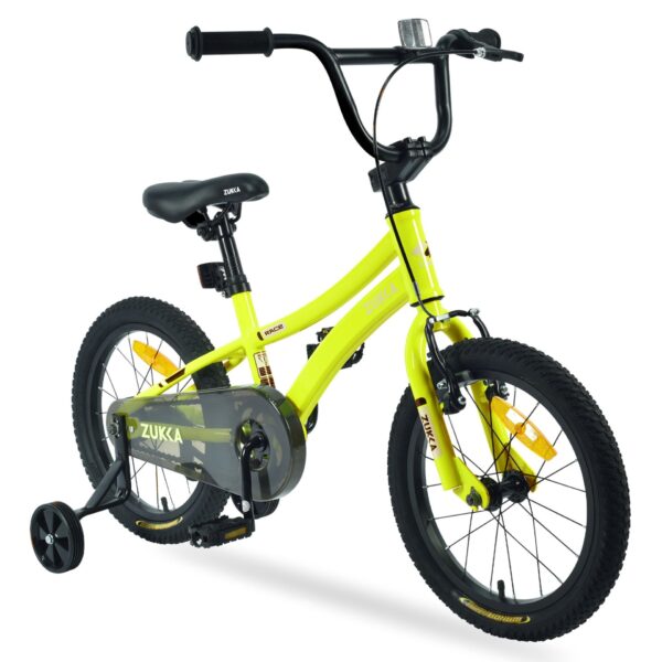 Kids Bike, 16" Kids' Bicycle With Training Wheels For Boys Age 4-7 Years - Yellow