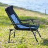 Camping Lounge Chair, Portable Folding Reclining Camping Chair With Adjustable Backrest For Indoor And Outdoor Camping Beach Hiking Fishing - Green / Black - Image 3