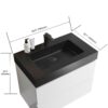 Alice - 30" Bathroom Vanity With Sink, Large Storage Wall Mounted Floating Bathroom Vanity For Modern Bathroom, One-Piece Black Sink Basin Without Drain And Faucet - White / Black - Image 4