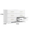 Large 6 Drawers Chest Of Drawer Dressers Table With Golden Handle - White - Image 5