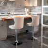 Swivel Velvet Barstools Adjusatble Seat Height From 25-33", Modern Upholstered Chrome Base Bar Stools With Backs Comfortable Tufted For Home Pub And Kitchen Island (Set of 2) - Khaki - Image 13