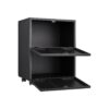 Office Furniture Copier Cabinet 2 Door Steel Copier Stand Mobile Pedestal File Printer Stand - Black - Image 11