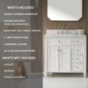 Freestanding Single Sink Bathroom Vanity With Solid Wood Construction And Engineered Marble Top - White - Image 15