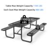 Expanded Metal Rectangular Picnic Table - Black - Image 6