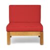 Oana - Contemporary 3 Piece Sofa Set Acacia Wood With Water Resistant Fabric Cushions - Red - Image 9