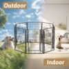 8 Panels Heavy Duty Metal Playpen With Door, Dog Fence Pet Exercise Pen For Outdoor, Indoor - Black - Image 2