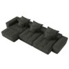 Modern Oversized Modular Sectional Sofa, Sparkling Fabric Soft Cushion Sofa With 6 Pillows, 6 Pieces Diy Combination Tufted Sofa, No Assembly Required - Black - Image 22