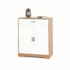 Freestanding Wooden Shoe Cabinet Organizer With Adjustable Shelves And Drawer - Natural / White - Image 23