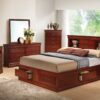 Louis Phillipe - Queen Charming Storage Bed - Cherry - Image 5