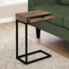 Accent Table, C - Shaped Contemporary & Modern - Brown - Image 8