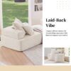 Loveseat Frame For Oversized Modular U Shaped Sectional Floor Couch Convertible Compressed Couch, Spacious Foam Filled Sofa - Beige - Image 8