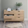 Nordica - 6 Drawer Master Dresser With Interlock Drawer Feature Drawer Slide And Interlock Pre-Assembly, Wide Dressers For Bedroom 6 Deep Drawers For Closet Organizer - Natural Oak - Image 3