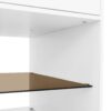Multi-Functional Storage Island Movable Storage Cabinet Island Vanity Dresser With 3 Side Storage Drawer, A Reversible Top Storage Space And 2 Glass Display Shelves - White - Image 23